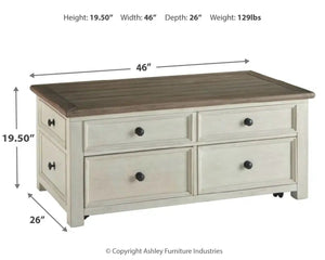 Bolanburg - Lift Top Cocktail Table - White / Brown / Beige - Best Buy Furniture