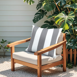 6 Pack Outdoor/Indoor Throw Pillows - Gray/White Striped