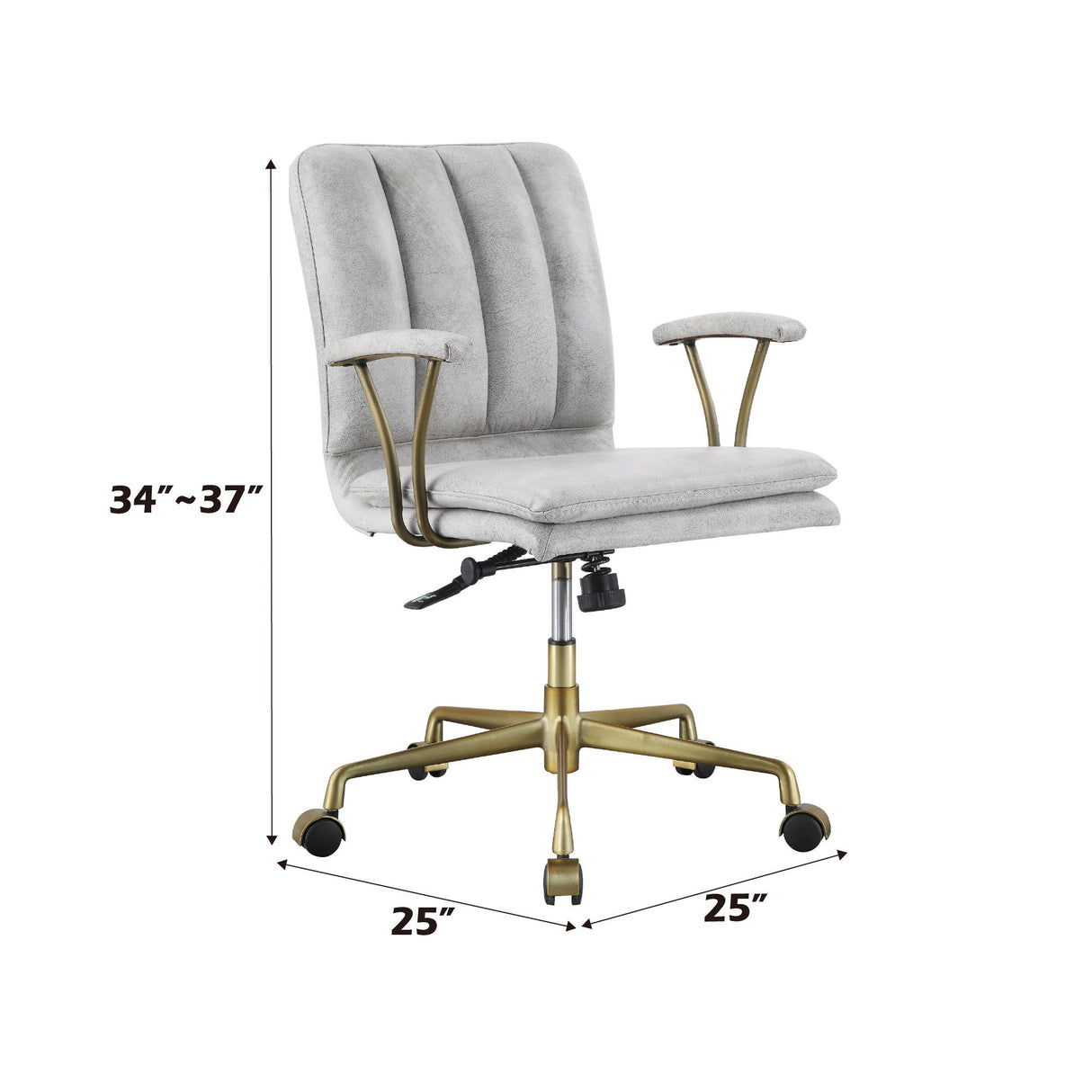 Damir - Vintage Top Grain Leather Office Chair - Antique White / Vintage - Best Buy Furniture