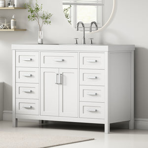48" Bathroom Vanity with Sink, 2 Doors and 8 Drawers