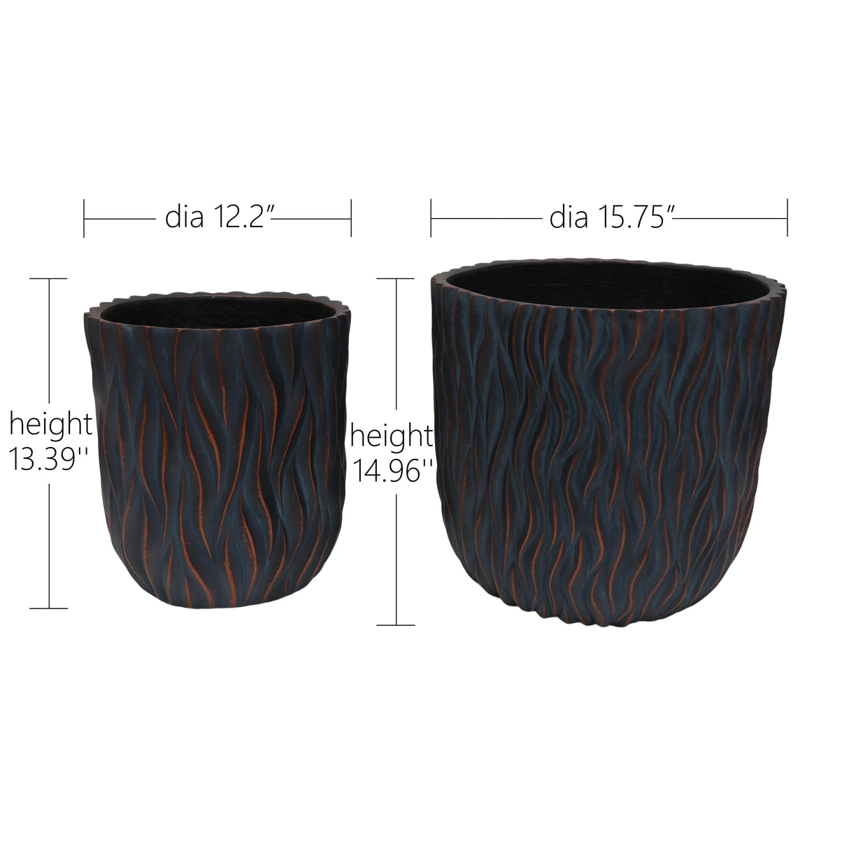 Large Round Planters Set of 2