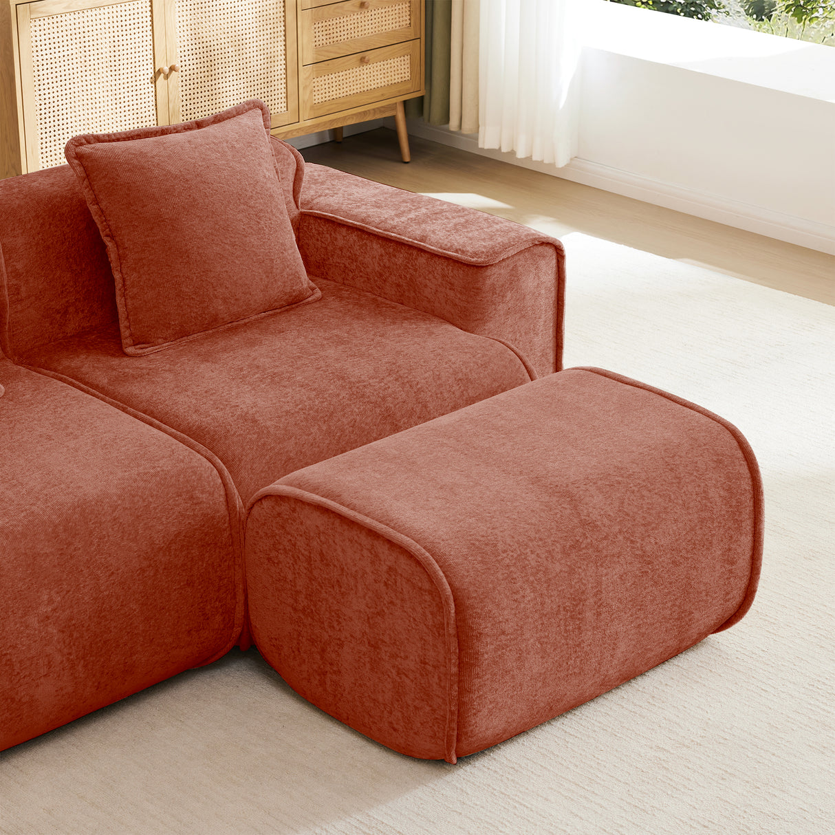 Ottoman Velvet-Red