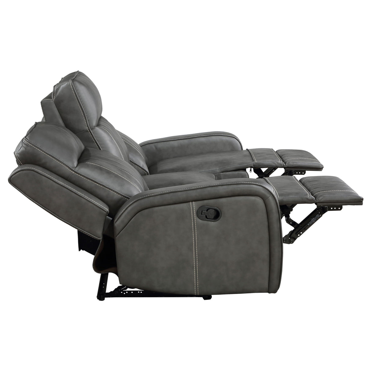 Forrest - Motion Reclining Sofa Comfort With Elegant Tufting And Wide Track Arms - Gray