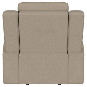Slater - Upholstered Recliner Chair With Manual Recline - Taupe