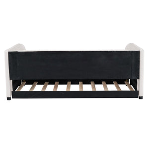 Upholstered Daybed With Ergonomic Design Backrest
