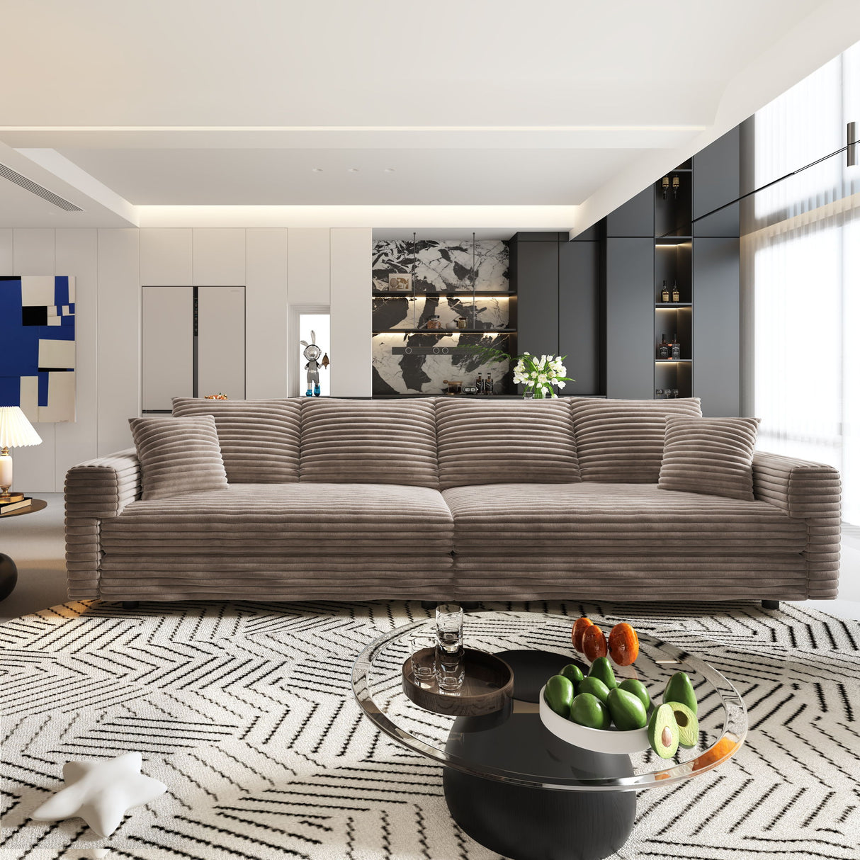 4 Seat Sofa, Deep Seat Couches With Soft Pillows