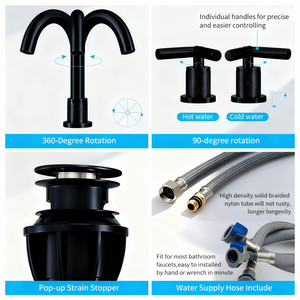 Bathroom Faucet 2 Handle Matte