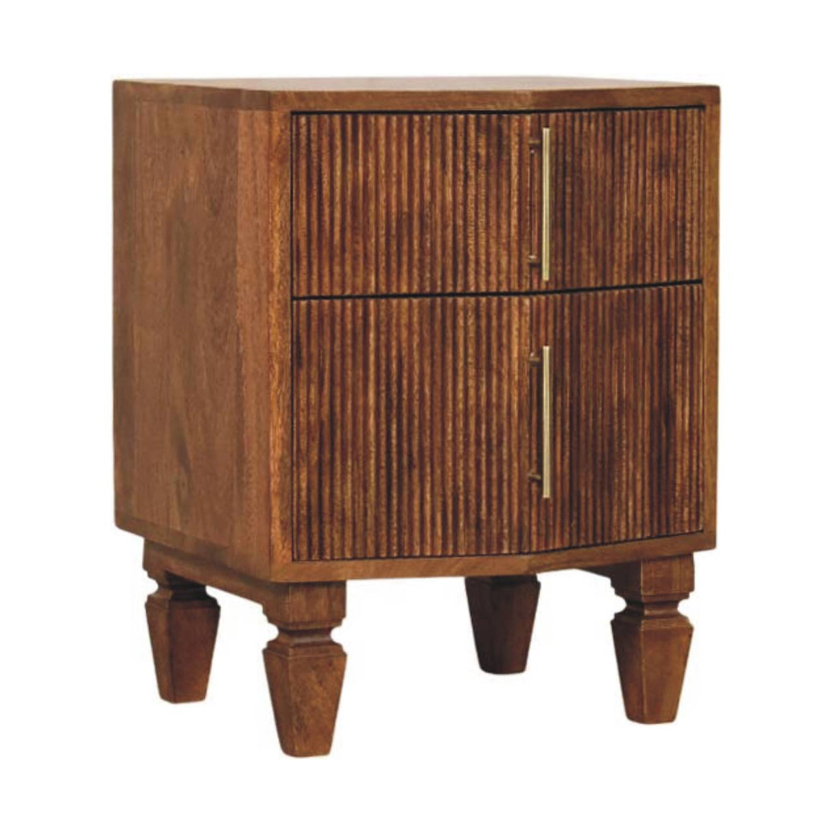 Solid Wood Louvre Bedside Unit