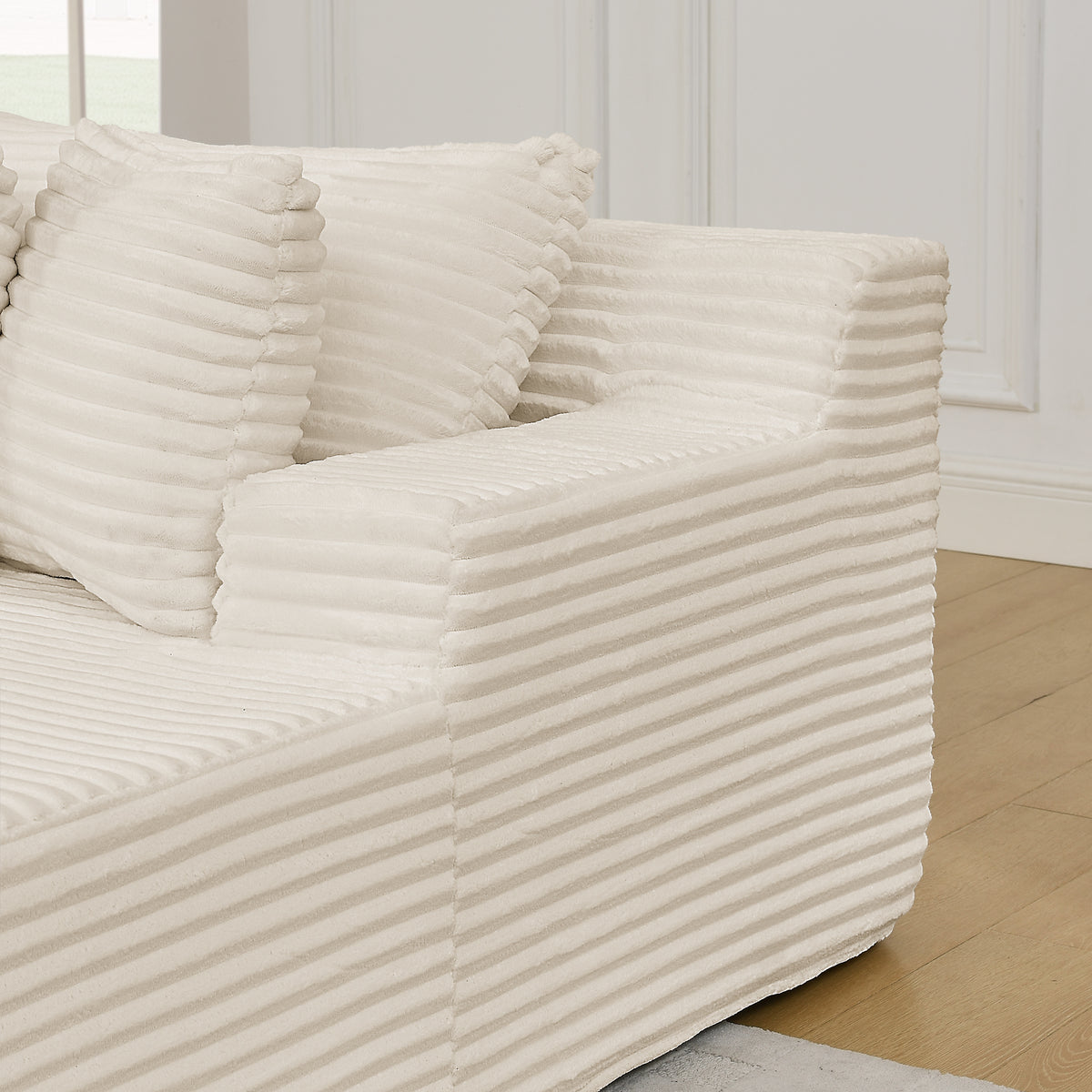 Two-Seater Lazy Sofa Lounge Chair in Beige