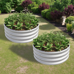 2PCS Tall Round Metal Raised Garden Beds