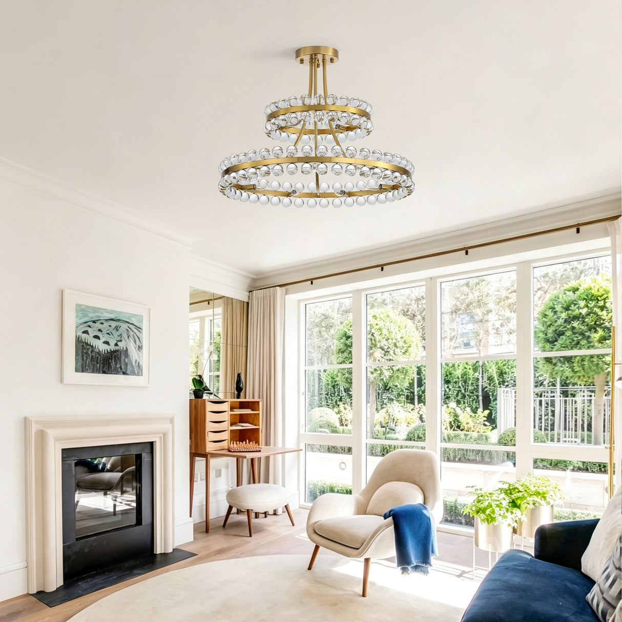 27-Inch Luxury Crystal Ball Chandelier
