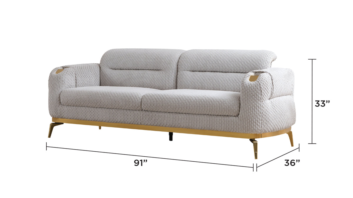 Zoe Modern Style 3PC Living Room Set