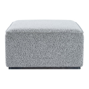 Square Upholstered Ottoman with Black-and-White Fabric