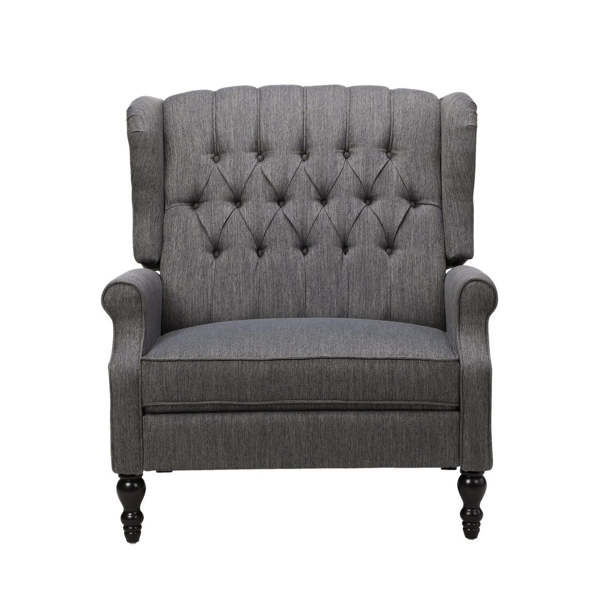 Oversized Tufted Wingback Fabric Push Back Recliner