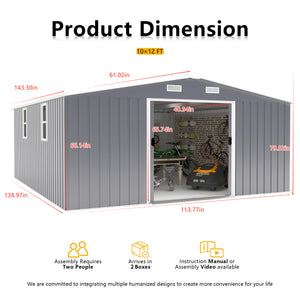 Campcraft 10x12ft Color Steel Plate Storage Shed