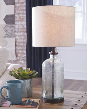 Bandile - Glass Table Lamp - Clear / Bronze Finish - Best Buy Furniture