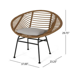 Cordella - Outdoor Woven Wicker Chairs With Cushions, (Set of 2) - Best Buy Furniture