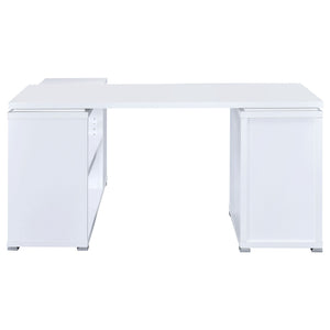 Tona - L-Shape Computer Desk With 3 Drawers And 5 Shelves