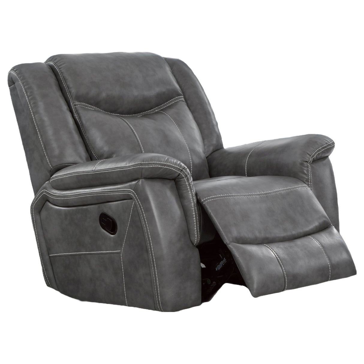 Encino - Upholstered Padded Arm Glider Recliner - Gray