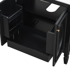 Bathroom Vanity With Sink With 2 Doors And Adjustable Shelf