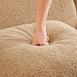 Ottoman Teddy Fabric-Camel