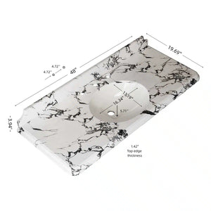 VICI 48" Bathroom Ceramic Undermount Basin and Artificial Marble Countertop