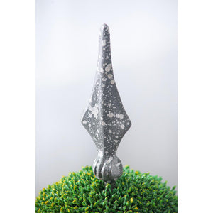 7x7x17" Faux Boxwood Topiary Sphere on Metal Spire