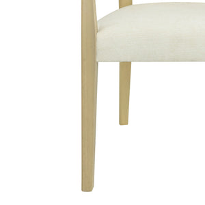 Mid Century Modern Arm Dining Chairs With Rattan Backrest