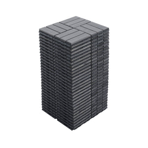 Acacia Wood Interlocking Deck Tiles Checker Pattern For Outdoor Flooring