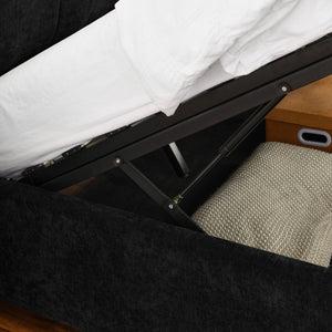 Storage Upholstered Hydraulic Platform Bed With Integrated Headboard