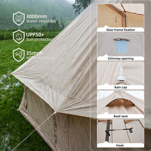 4 Season Bell Tent 16.4FT with Stove Jack - Oxford Fabric
