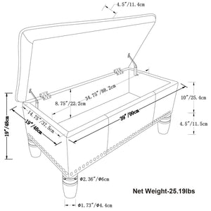 Emily - Storage Ottoman - Cognac