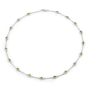 6.30 Carat Genuine Peridot .925 Sterling Silver Necklace
