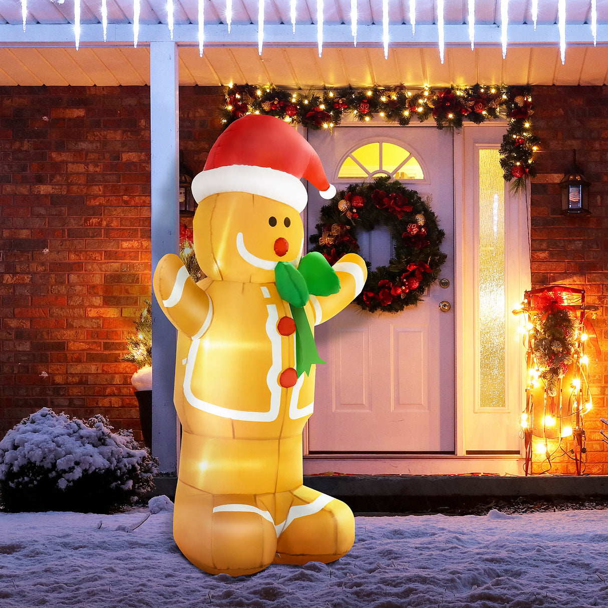 HOMCOM 6ft Christmas Inflatable Gingerbread Man