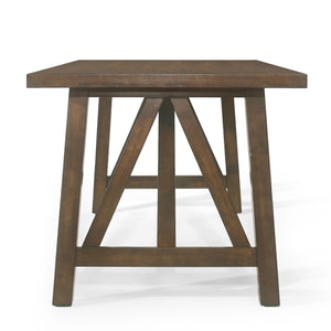 Farmhouse Style Dining Table With Wood Like Top