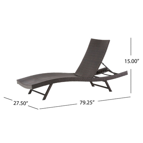 Kauai - Modern Style Wicker Chaise Lounge - Brown Multi - Best Buy Furniture
