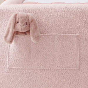 Cute Rabbit Ear Upholstered Platform Bed Frame With Safety Rail