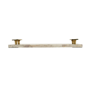 17.7x9.7x2" Marble Tray with Gold Handles