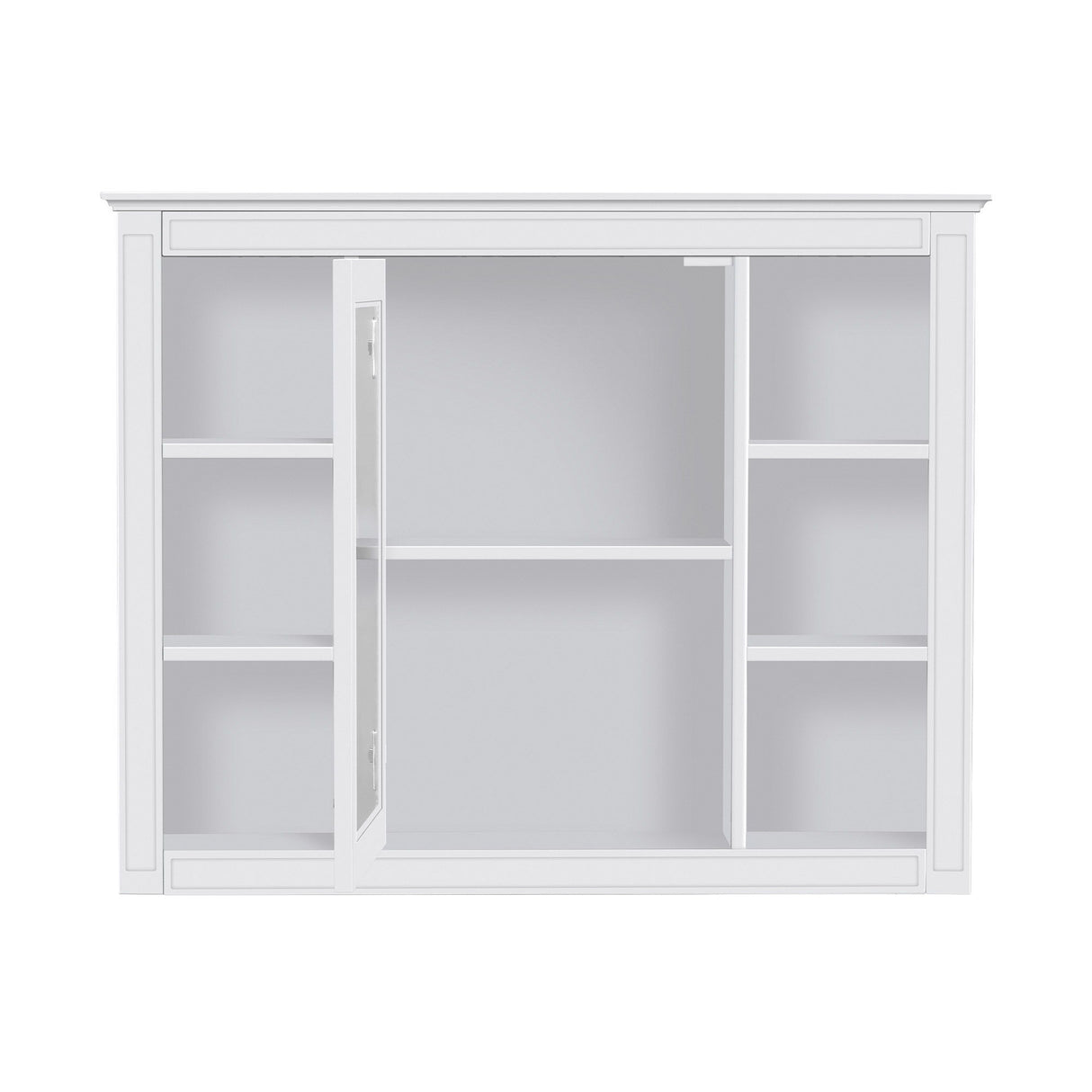 Bathroom Vanity With Mirror Cabinet, Single Sink With 2 Soft Closing Doors And 4 Drawers