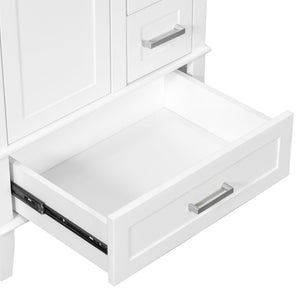 Bathroom Vanity, Modern Bathroom Cabinet With Sink Combo Set, Bathroom Storage Cabinet With A Soft Closing Door And 3 Drawers, Solid Wood Frame