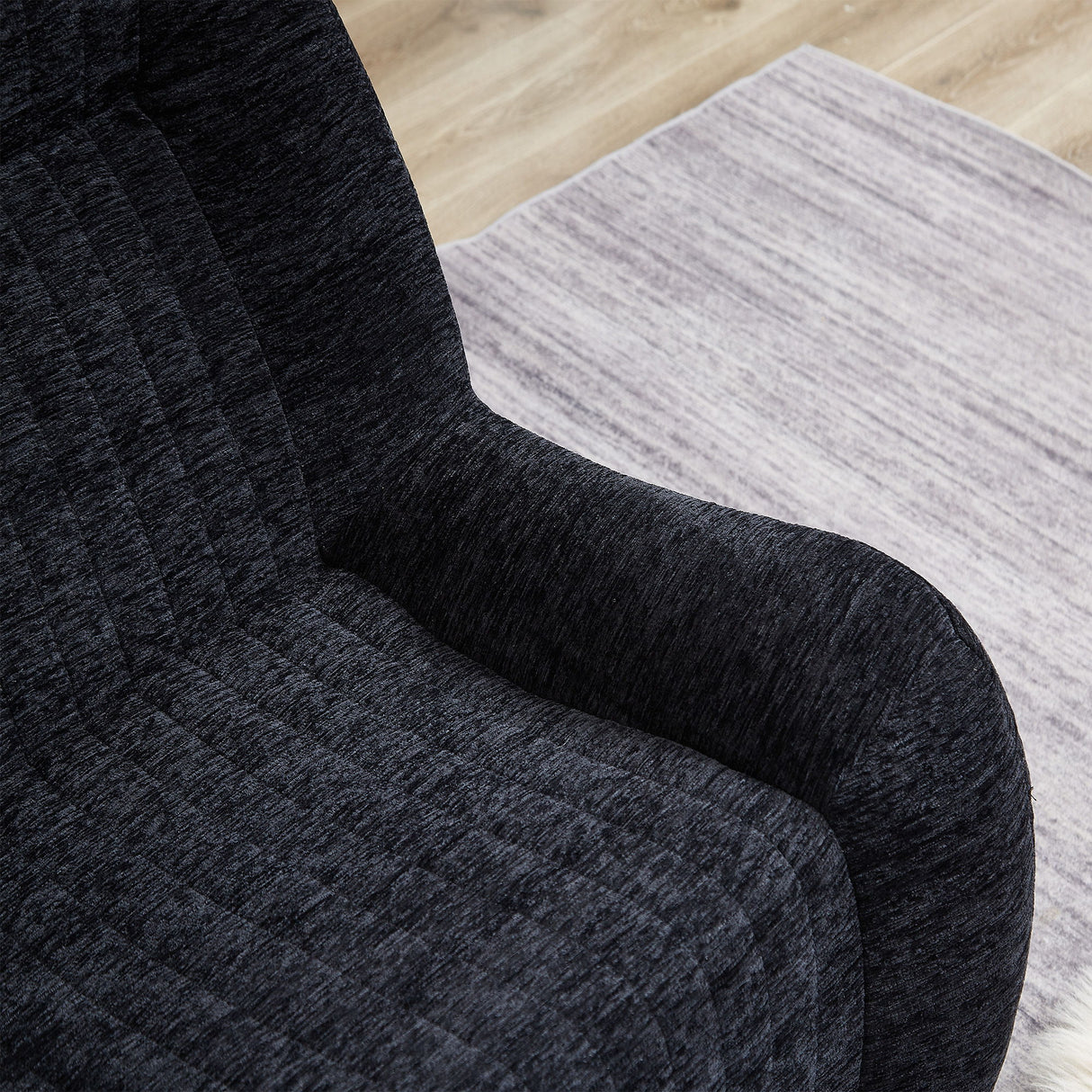 Bean Bag Chair With Armrests Oversized Comfy Beanbag Lounge Lazy Floor Sofa Accent Chair For Living Room - Black