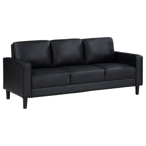 Weld 3 Piece Upholstered Track Arm Sofa Set - Black