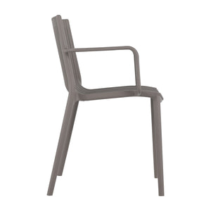4 Piece Stackable Single Chairs With Vertical Stripe Design For All Weather