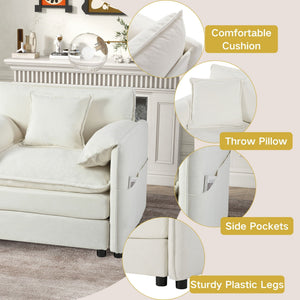 Modern Comfy Deep Seat Modular Sectional Sofa Cloud Couch With Ottoman