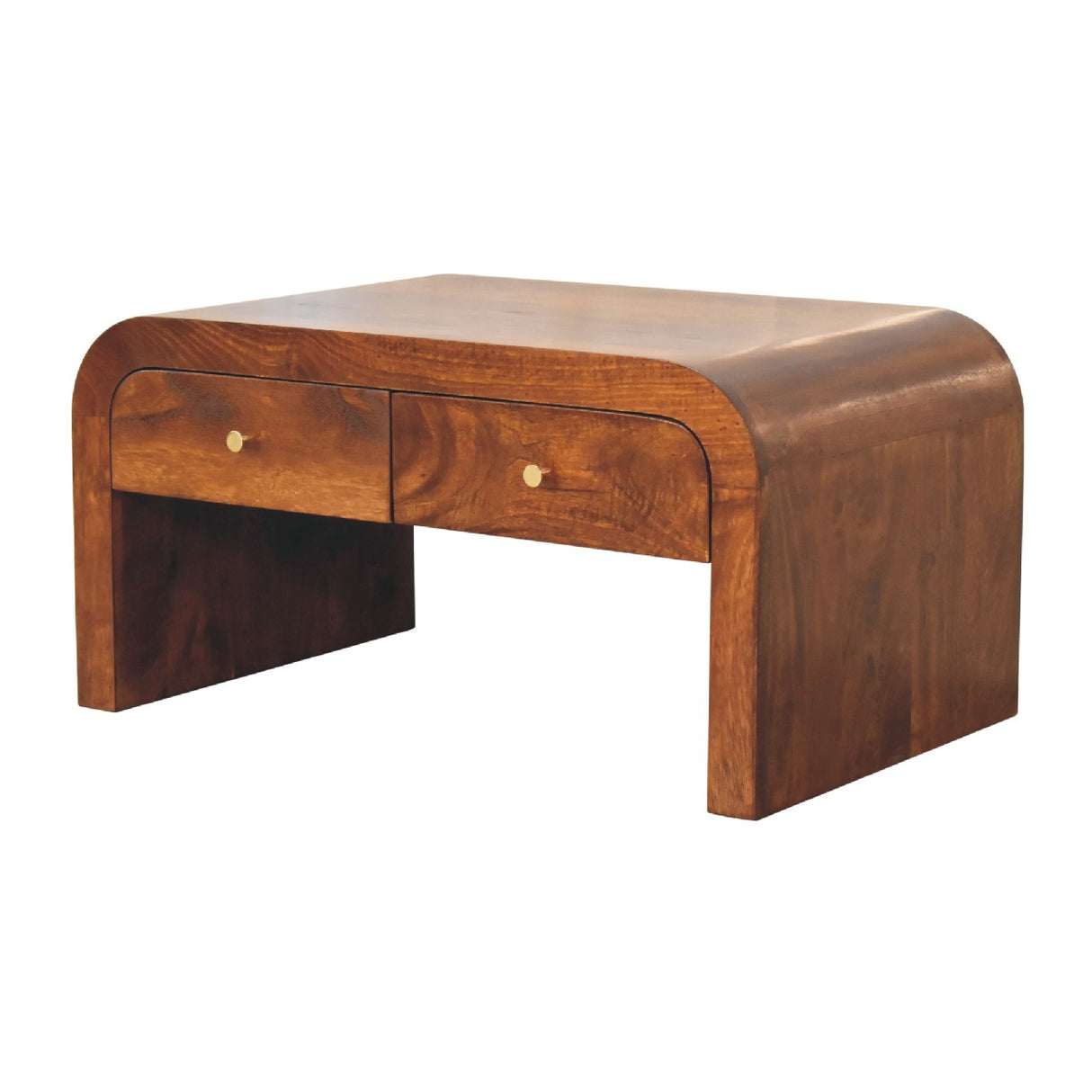 Solid Wood Darcy Coffee Table, 2-Drawers, Chestnut