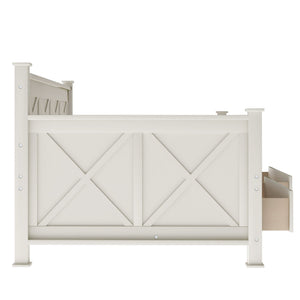 Modern Daybed With 2 Large Drawers, X Shaped Frame