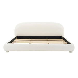 Upholstered Simple Modern Bedroom Bed With Curved Headboard
