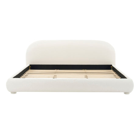 Upholstered Simple Modern Bedroom Bed With Curved Headboard