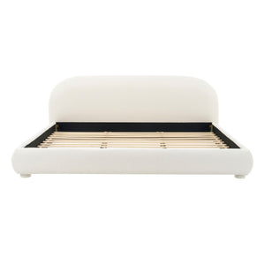 Upholstered Simple Modern Bedroom Bed With Curved Headboard