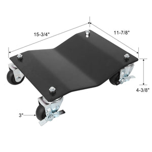 Heavy Duty Steel Vehicle Dollies With Brakes, 2500Lbs Capacity
